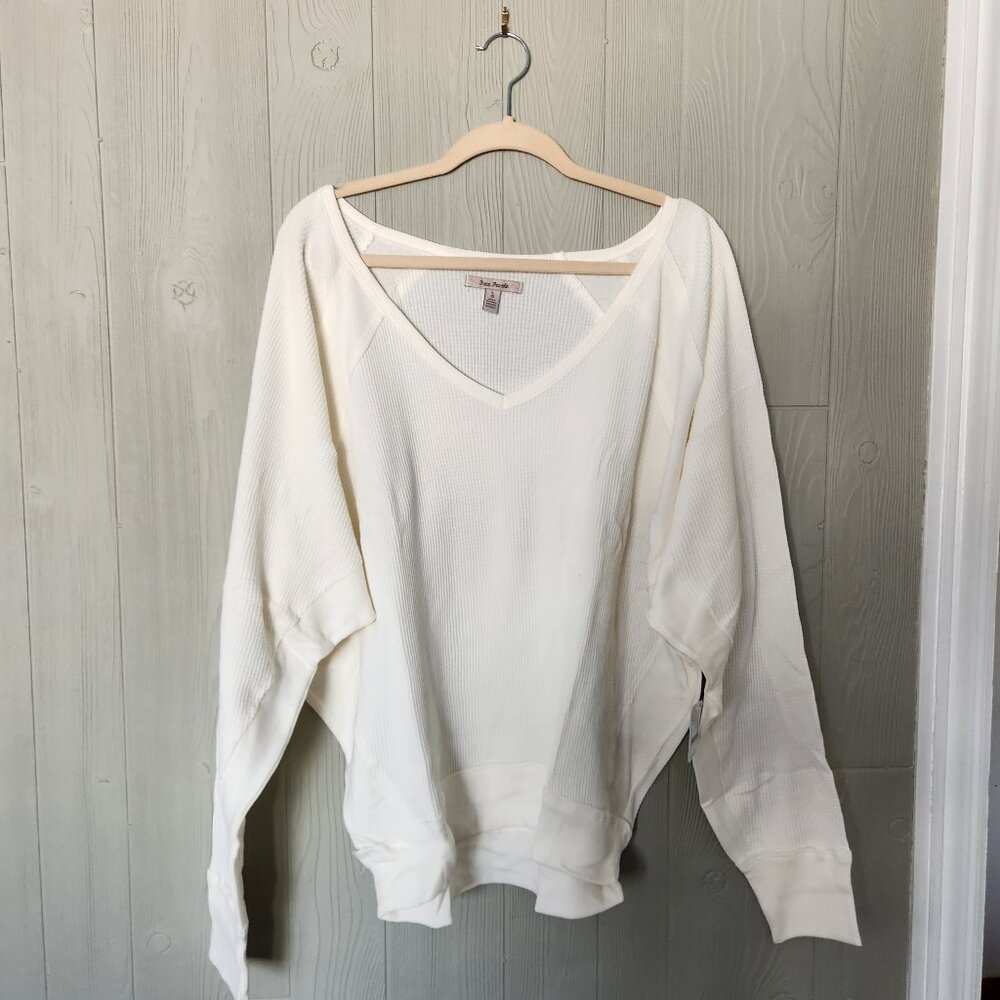 Free People Santa Clara Thermal Long Sleeve Alabaster, Large, NWT